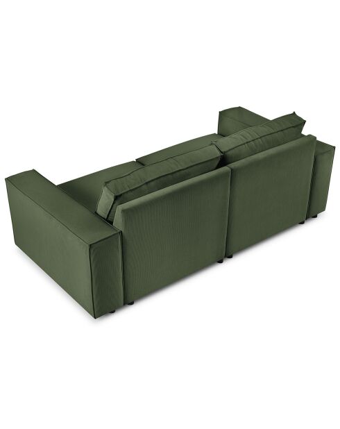 Canapé velours côtelé carlo 3 places vert bouteille - 206x102x90 cm