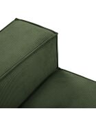 Canapé velours côtelé carlo 3 places vert bouteille - 206x102x90 cm