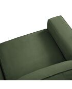 Canapé velours côtelé carlo 3 places vert bouteille - 206x102x90 cm