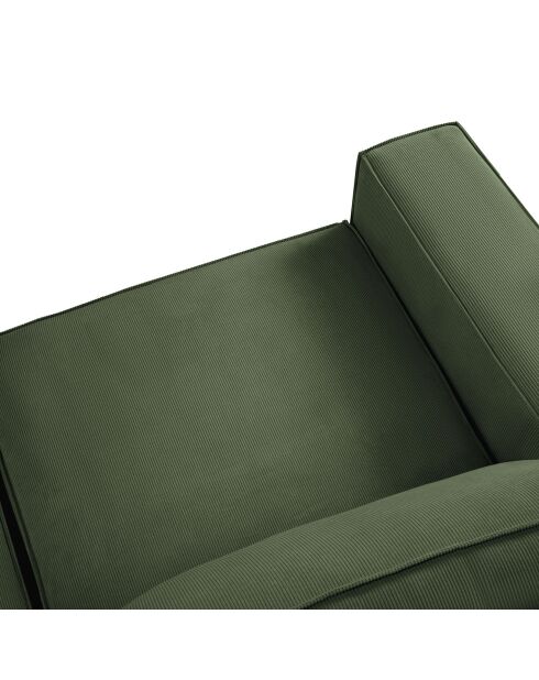 Canapé velours côtelé carlo 3 places vert bouteille - 206x102x90 cm