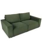 Canapé velours côtelé carlo 3 places vert bouteille - 206x102x90 cm