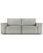 Canapé velours côtelé carlo 3 places gris clair - 206x102x90 cm