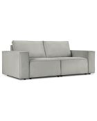 Canapé velours côtelé carlo 3 places gris clair - 206x102x90 cm