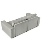 Canapé velours côtelé carlo 3 places gris clair - 206x102x90 cm