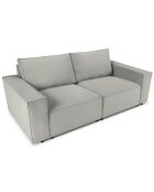 Canapé velours côtelé carlo 3 places gris clair - 206x102x90 cm