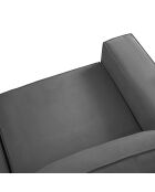 Canapé velours côtelé carlo 3 places gris - 206x102x90 cm