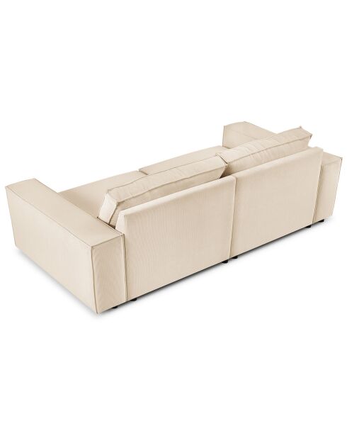 Canapé velours côtelé carlo 4 places beige - 246x102x90 cm