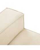 Canapé velours côtelé carlo 4 places beige - 246x102x90 cm