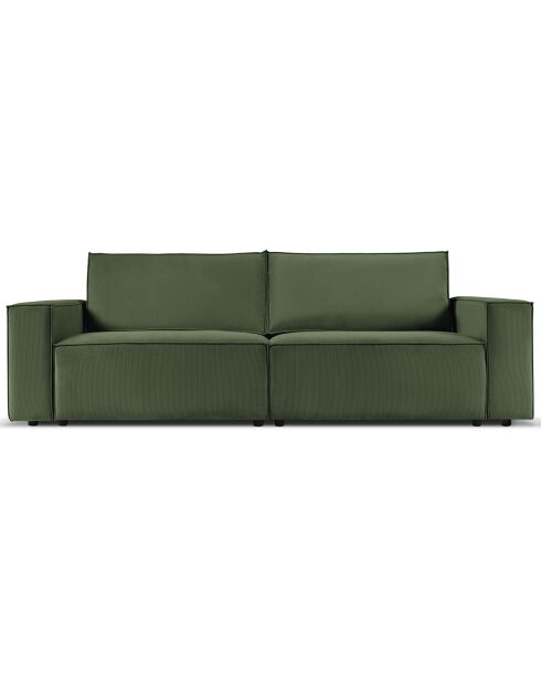 Canapé velours côtelé carlo 4 places vert bouteille - 246x102x90 cm