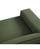 Canapé velours côtelé carlo 4 places vert bouteille - 246x102x90 cm