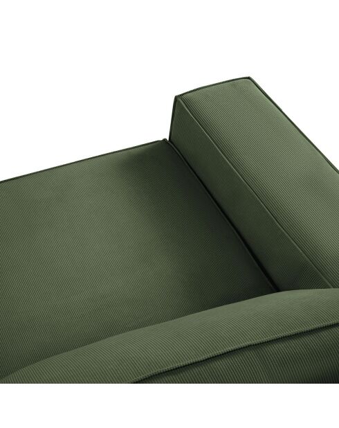 Canapé velours côtelé carlo 4 places vert bouteille - 246x102x90 cm