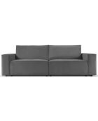 Canapé velours côtelé carlo 4 places gris - 246x102x90 cm