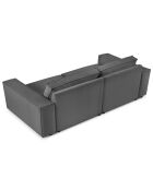 Canapé velours côtelé carlo 4 places gris - 246x102x90 cm