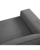 Canapé velours côtelé carlo 4 places gris - 246x102x90 cm