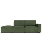 Canapé modulable gauche velours côtelé carlo 3 places vert bouteille - 255x102x90 cm