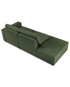 Canapé modulable gauche velours côtelé carlo 3 places vert bouteille - 255x102x90 cm