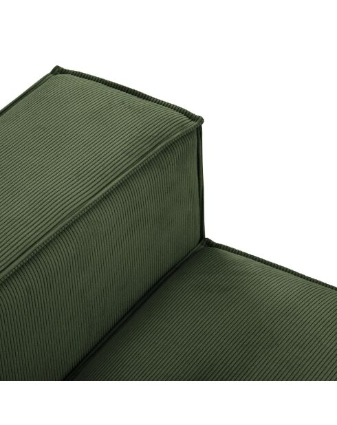 Canapé modulable gauche velours côtelé carlo 3 places vert bouteille - 255x102x90 cm