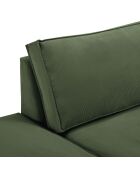 Canapé modulable gauche velours côtelé carlo 3 places vert bouteille - 255x102x90 cm