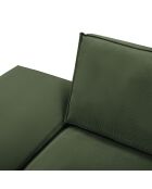 Canapé modulable gauche velours côtelé carlo 3 places vert bouteille - 255x102x90 cm