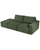 Canapé modulable gauche velours côtelé carlo 3 places vert bouteille - 255x102x90 cm