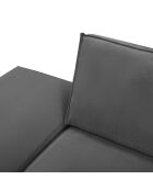 Canapé modulable gauche velours côtelé carlo 3 places gris - 255x102x90 cm