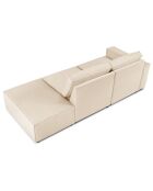 Canapé modulable droit velours côtelé carlo 3 places beige - 255x102x90 cm