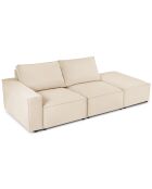 Canapé modulable droit velours côtelé carlo 3 places beige - 255x102x90 cm