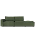 Canapé modulable droit velours côtelé carlo 3 places vert bouteille - 255x102x90 cm