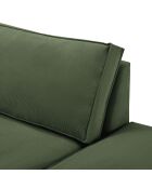 Canapé modulable droit velours côtelé carlo 3 places vert bouteille - 255x102x90 cm