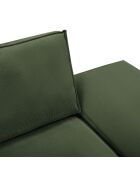 Canapé modulable droit velours côtelé carlo 3 places vert bouteille - 255x102x90 cm