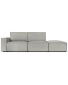 Canapé modulable droit velours côtelé carlo 3 places gris clair - 255x102x90 cm