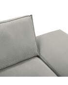Canapé modulable droit velours côtelé carlo 3 places gris clair - 255x102x90 cm