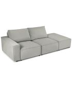 Canapé modulable droit velours côtelé carlo 3 places gris clair - 255x102x90 cm