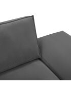 Canapé modulable droit velours côtelé carlo 3 places gris - 255x102x90 cm
