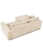 Canapé d'angle gauche velours côtelé carlo 3 places beige - 229x166x90 cm