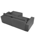 Canapé d'angle droit velours côtelé carlo 3 places gris - 229x166x90 cm