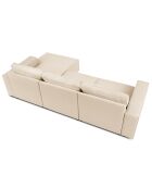 Canapé d'angle droit velours côtelé carlo 4 places beige - 289x166x90 cm