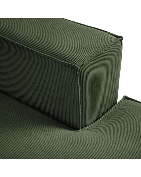 Canapé d'angle droit velours côtelé carlo 4 places vert bouteille - 289x166x90 cm