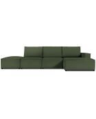 Canapé d'angle droit velours côtelé carlo 5 places vert bouteille - 341x166x90 cm