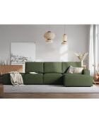 Canapé d'angle droit velours côtelé carlo 5 places vert bouteille - 341x166x90 cm