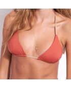 Haut de Maillot triangle réversible Kate terracotta/doré
