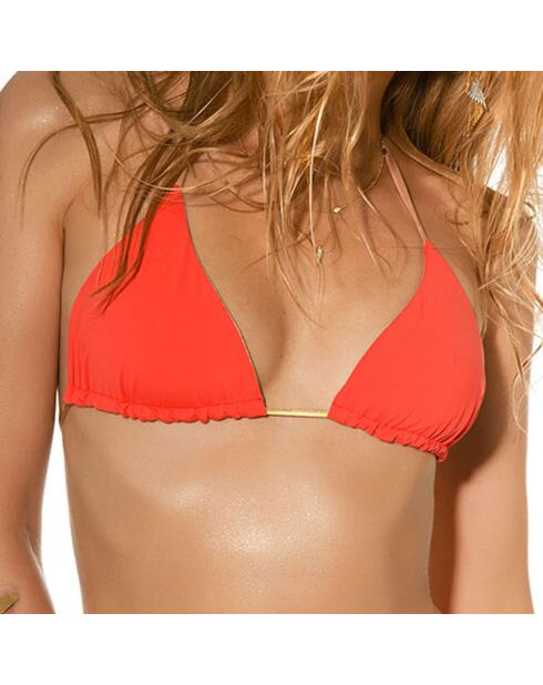 Haut de Maillot triangle réversible Kate orange/doré