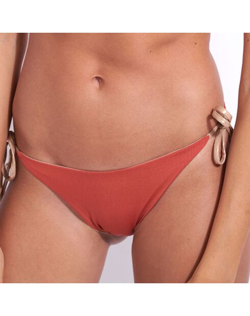 Kate omkeerbaar bikinibroekje terracotta/goud