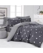 Parure housse de couette Ucgen blanc/gris
