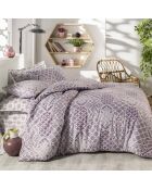 Parure housse de couette Donjette violet/blanc