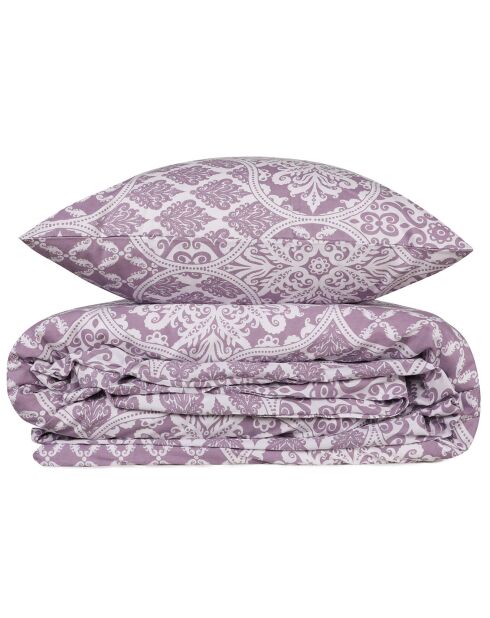 Parure housse de couette Donjette violet/blanc