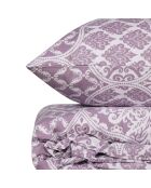 Parure housse de couette Donjette violet/blanc