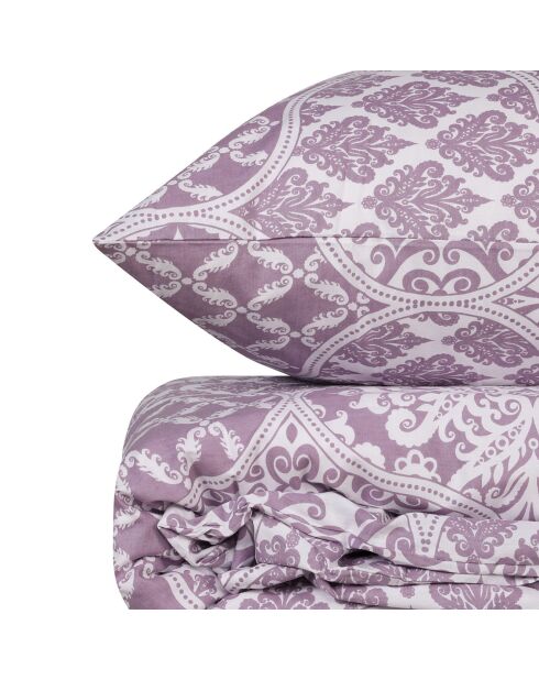 Parure housse de couette Donjette violet/blanc