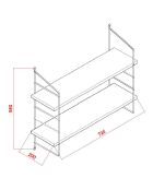 Etagère murale Armoni blanc brillant - 72x58x20 cm