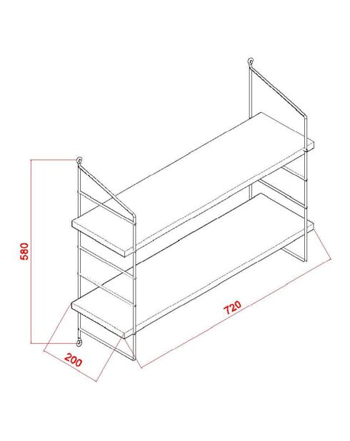Etagère murale Armoni blanc brillant - 72x58x20 cm